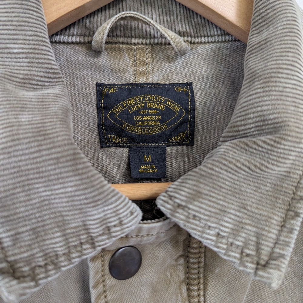 Lucky Brand Distressed Canvas Utility Cargo Jacket Ranch Rugged - Picture 6 of 12